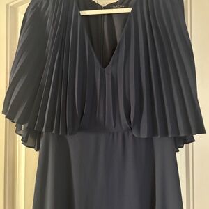 Halston Heritage Deep Navy Chiffon Gown Size 8